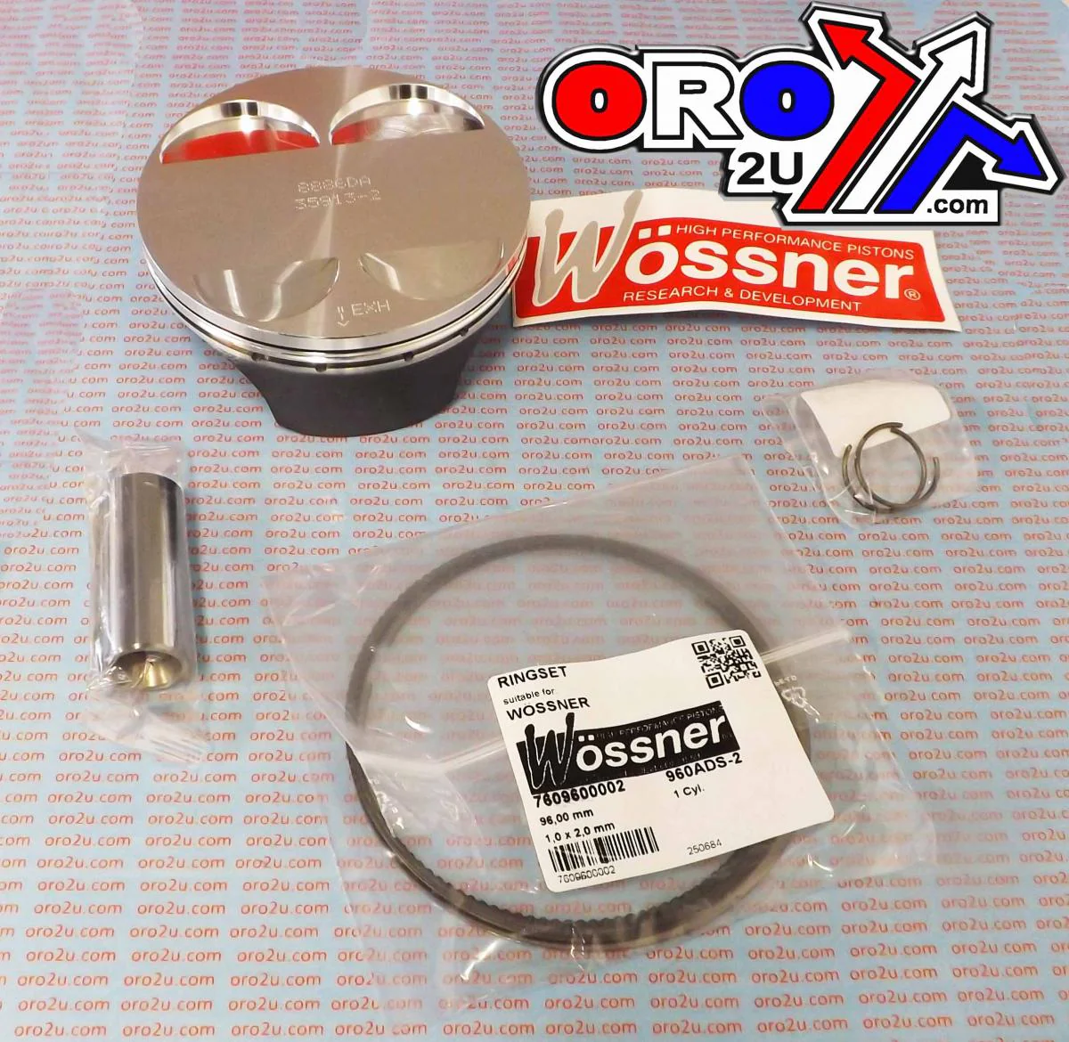 PISTON KIT 13-17 RMZ450 96.00, WOSSNER 8886DC SUZUKI - Image 3