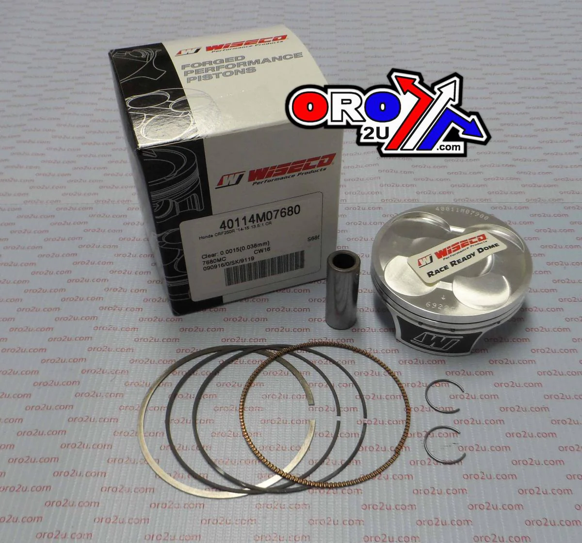 PISTON KIT 14-15 CRF250 13.5, WISECO 40114M07680 ARMOR GLIDE, BORE SIZE 76.80mm - Image 3