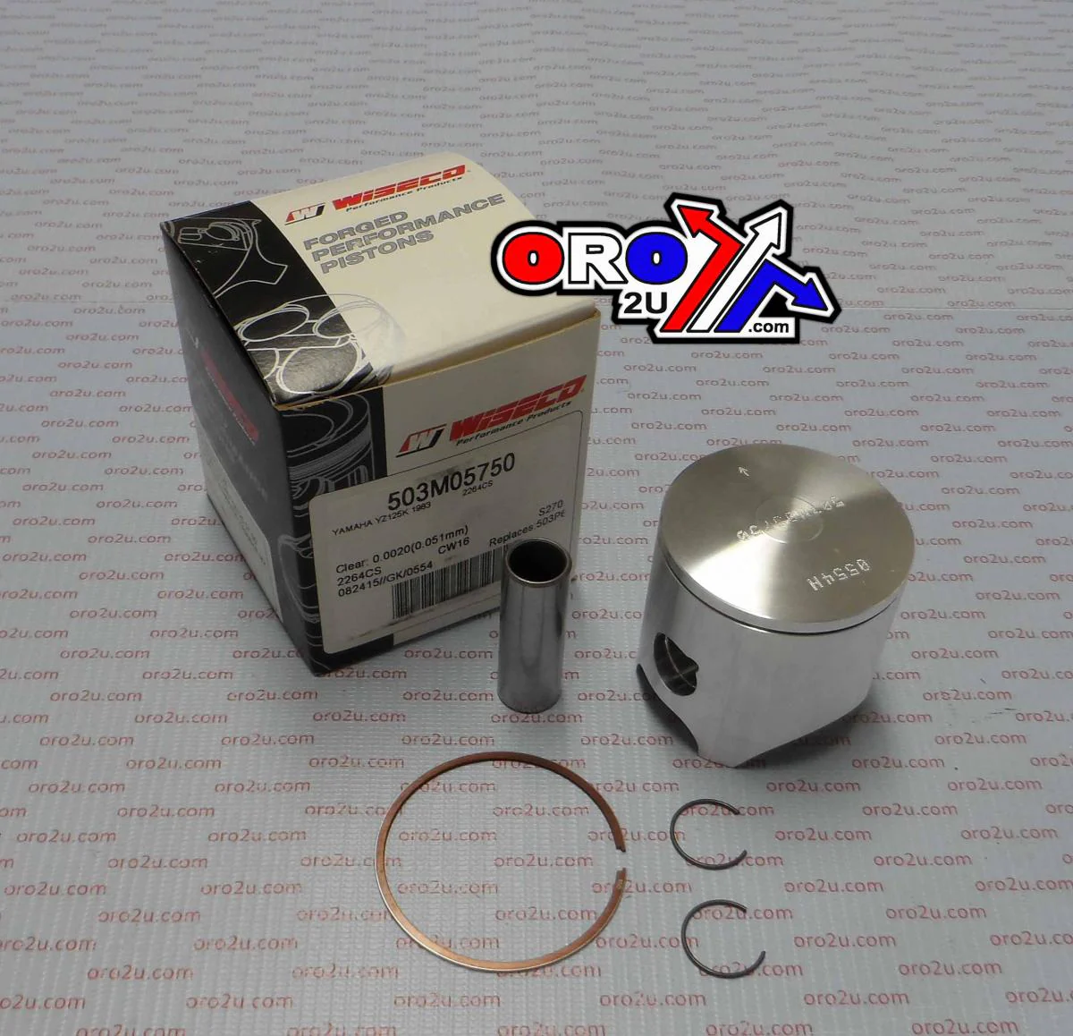 PISTON KIT 1983 YZ125 57.50, WISECO 503M05750 YAMAHA MX - Image 2