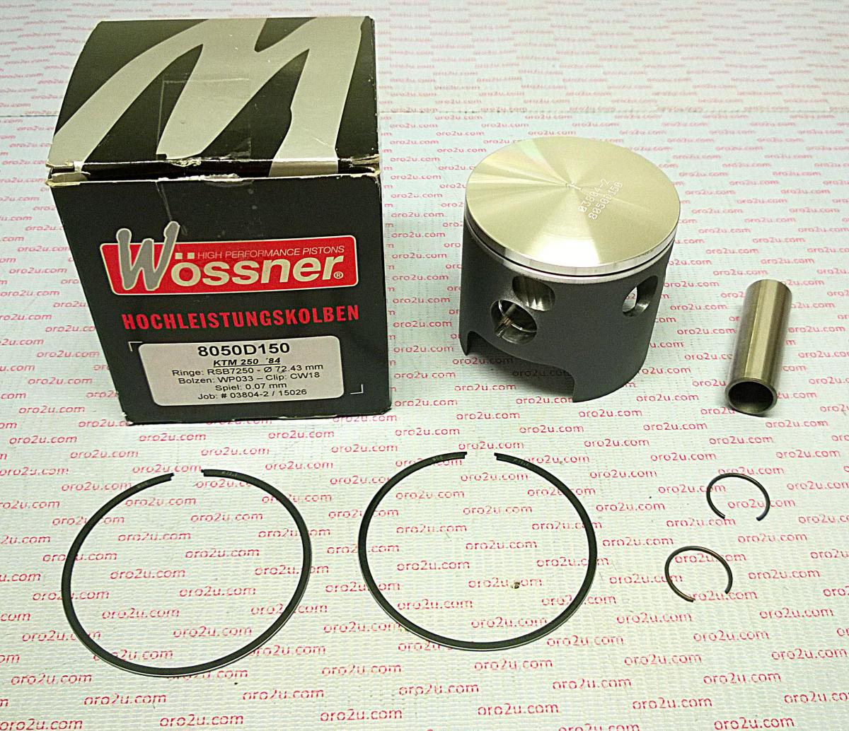 PISTON KIT 1984 KTM250 73.00, WOSSNER 8050D200