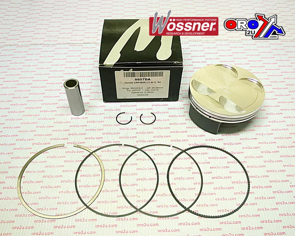PISTON KIT 2004 CRF450 96mm, FORGED WOSSNER KIT 8607DA, 13110-MEN-730