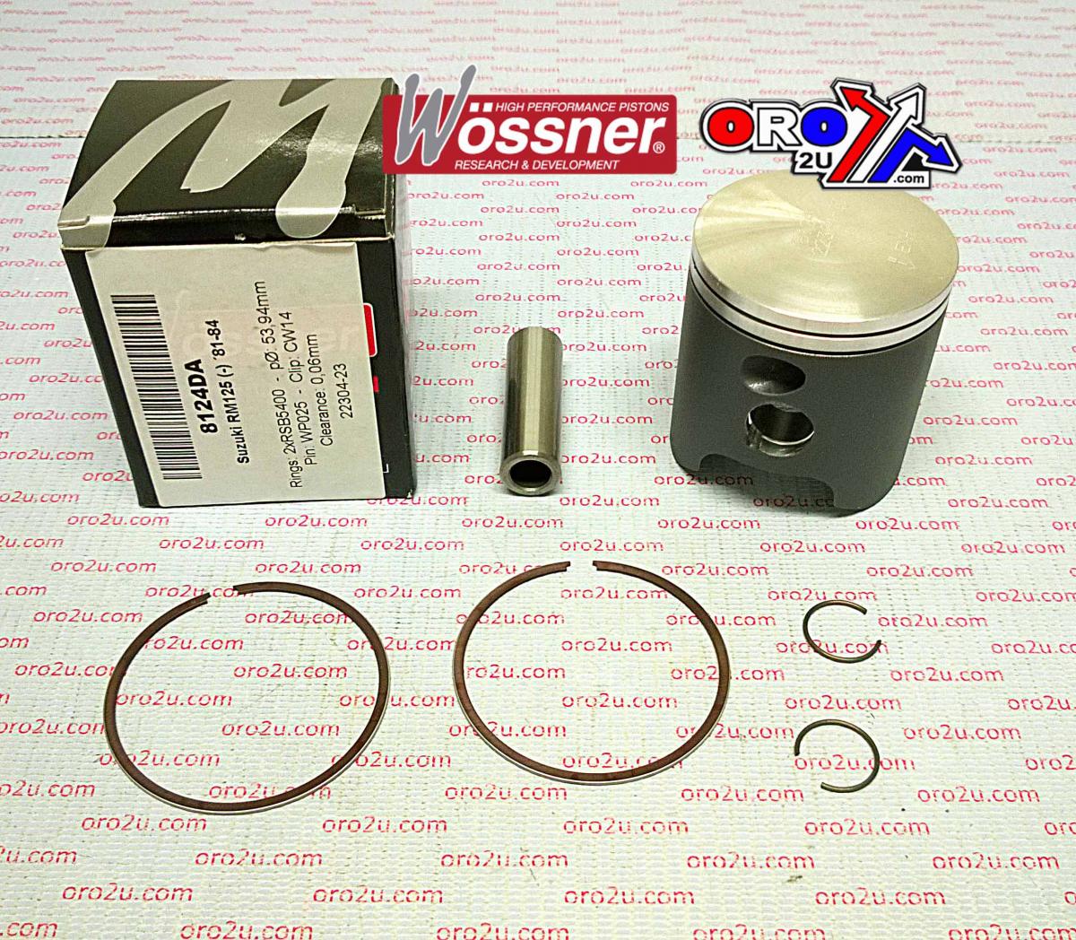 PISTON KIT 81-84 RM125 55.00, WOSSNER 8124D100 SUZUKI