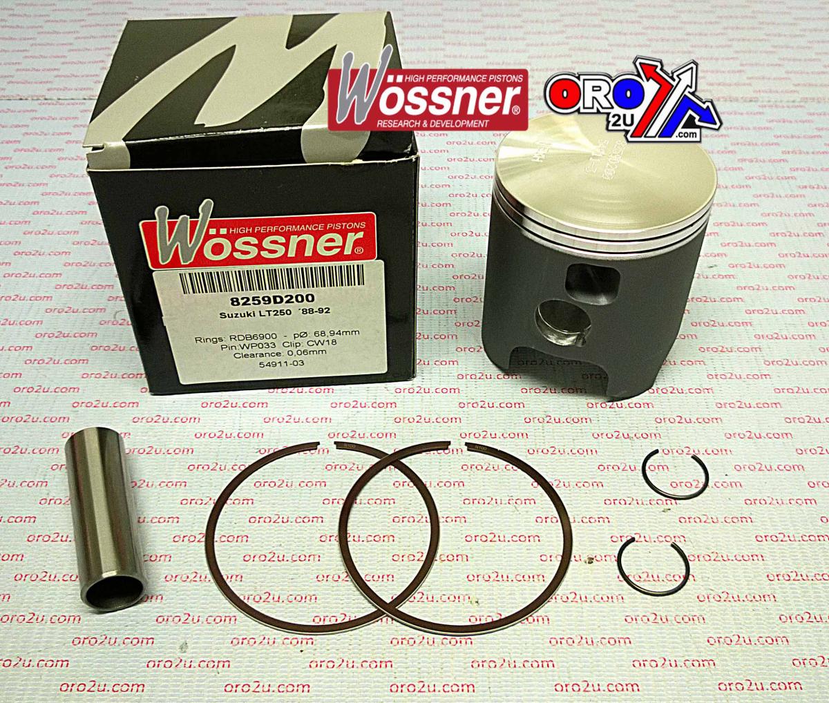 PISTON KIT 88-92 LT250 69.00, WOSSNER 8259D200 SUZUKI ATV