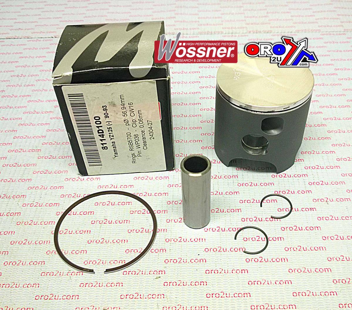 PISTON KIT 90-93 YZ125 56.50, WOSSNER 8114D050 YAMAHA MX