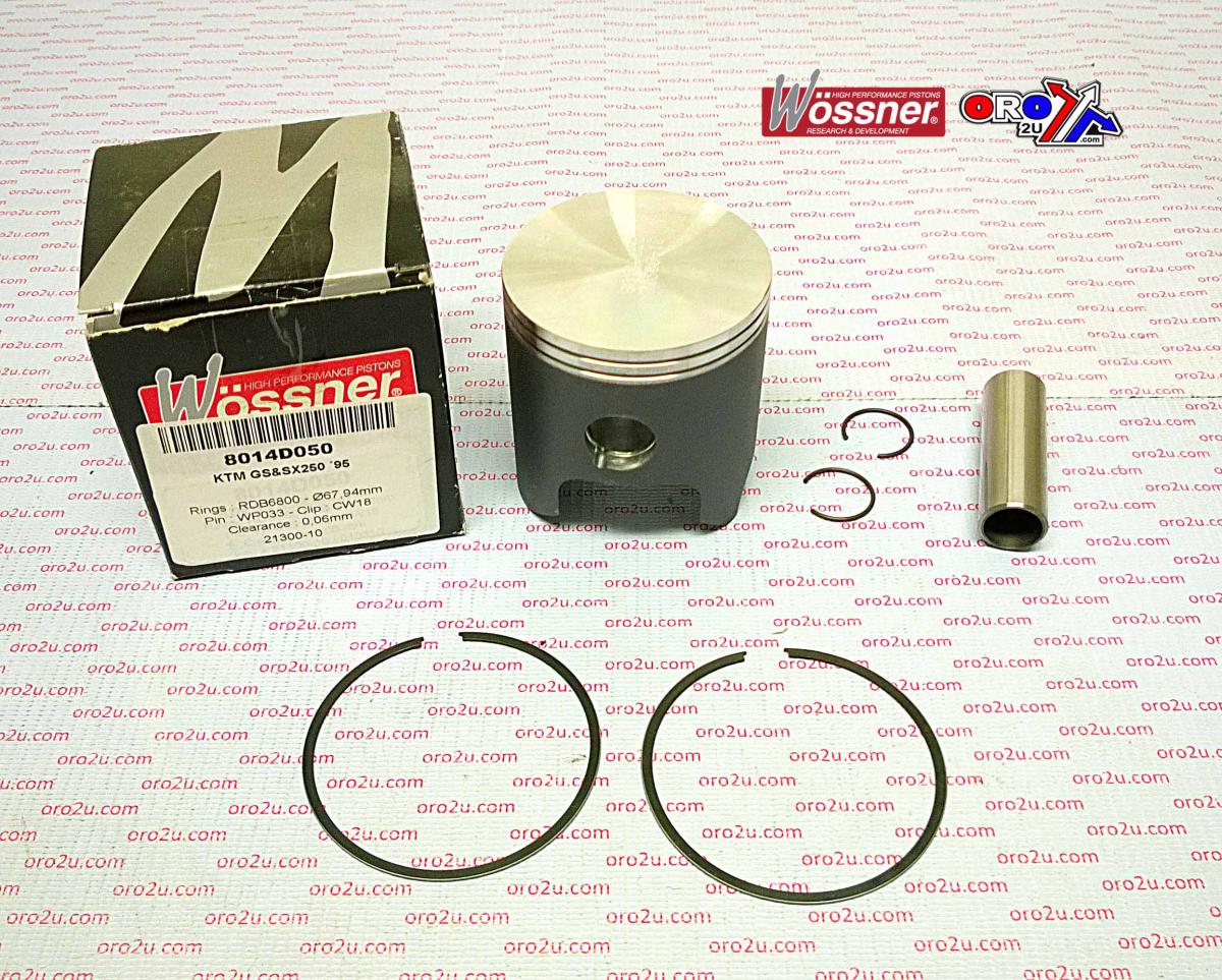 PISTON KIT 95 KTM250SX 67.50, WOSSNER 8014DA FORGED MX - Image 2