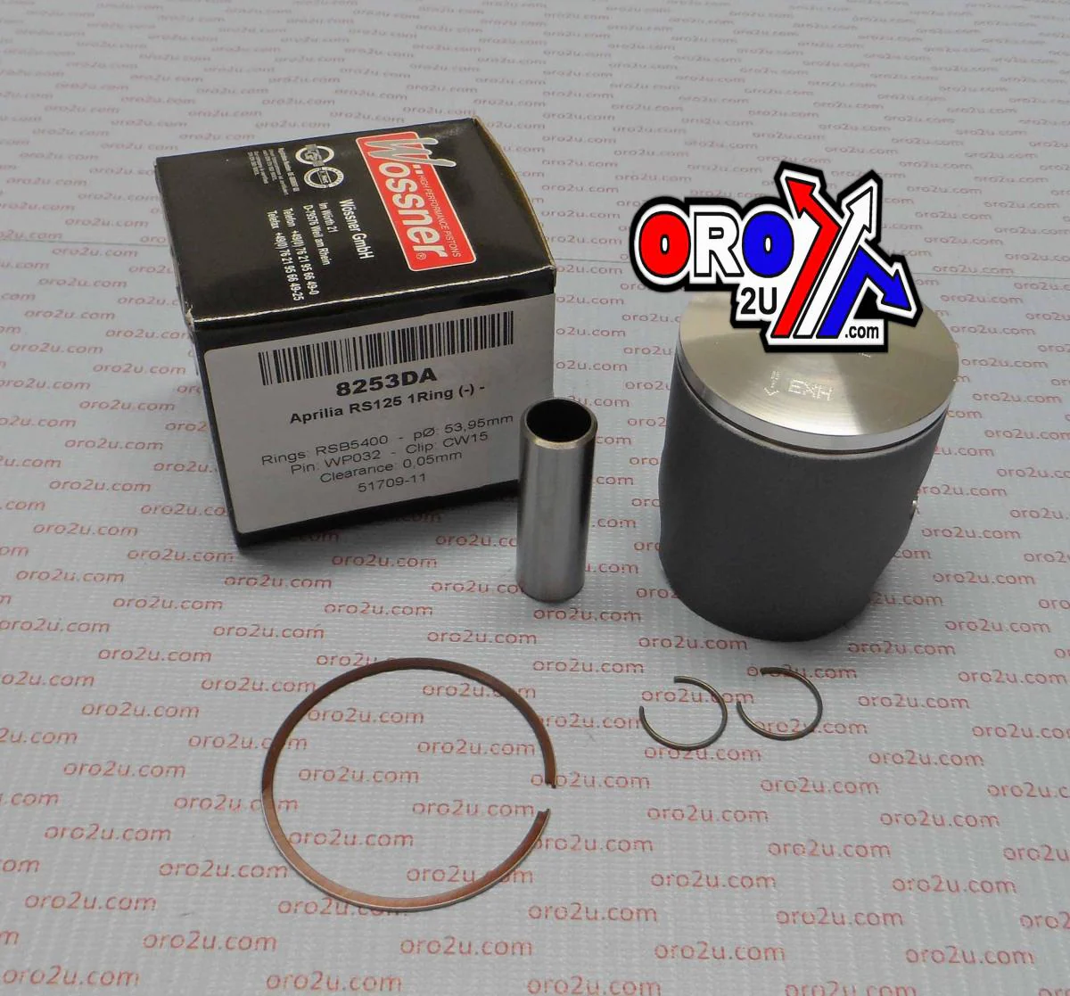 PISTON KIT Aprilia RS125 A, FORGED WOSSNER KIT 8253DA, SINGLE RING