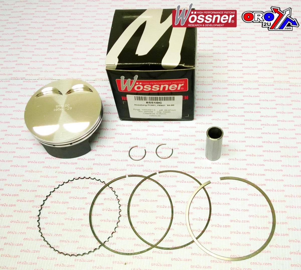 PISTON KIT HUSABERG 601 100.00, FORGED WOSSNER 8551DB
