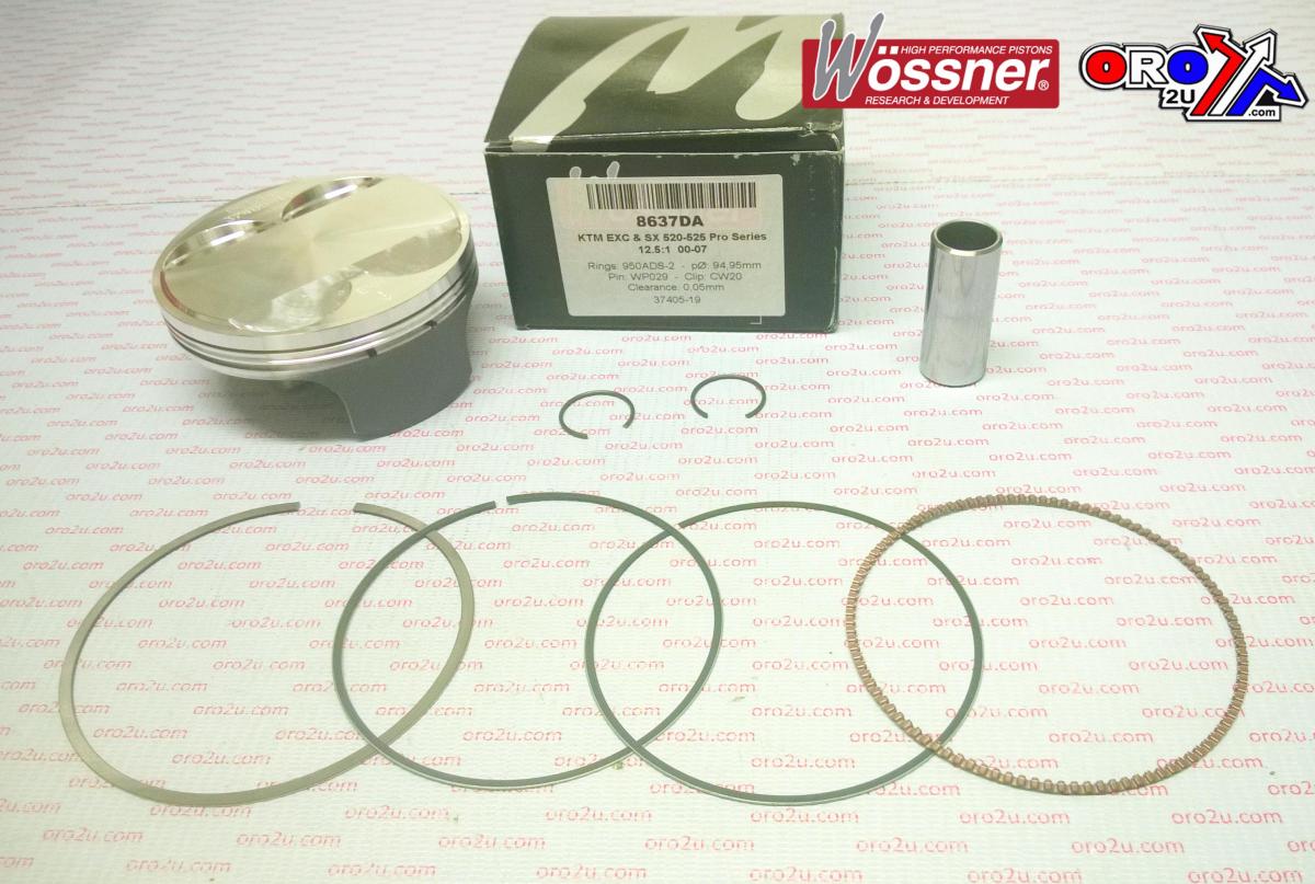 PISTON KIT KTM 520 525 EXC SX, WOSSNER 8637DA KTM 00-09 HC 59030007000