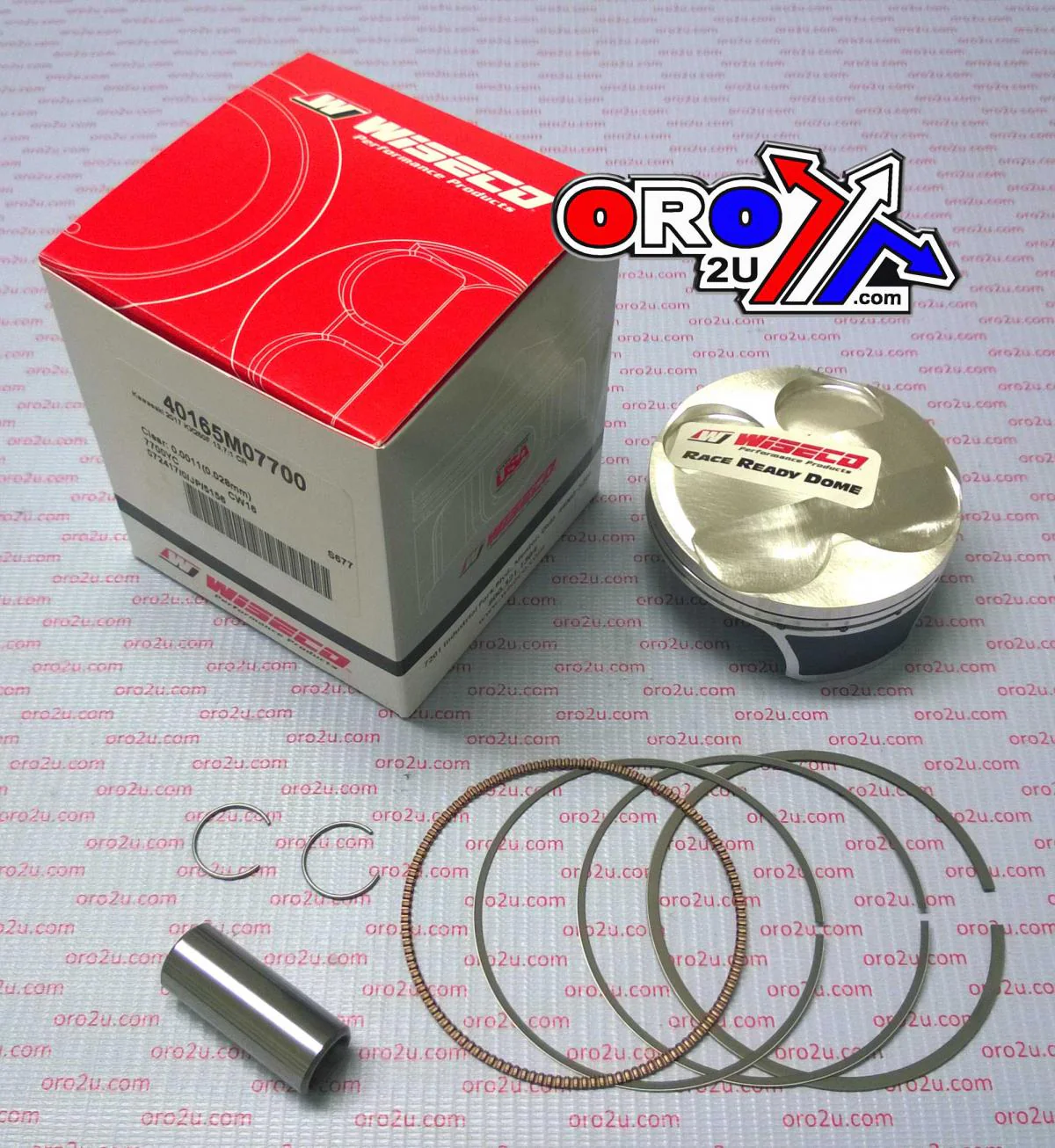 PISTON KIT KX250F 2017-18 13.7, WISECO 40165M07700B 77mm, ArmorGlide - Image 2