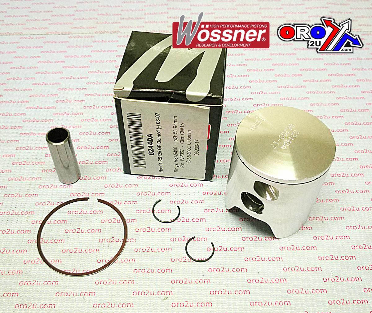 PISTON KIT RS125 GP DOMED 54.0 A, FORGED WOSSNER 8244DA