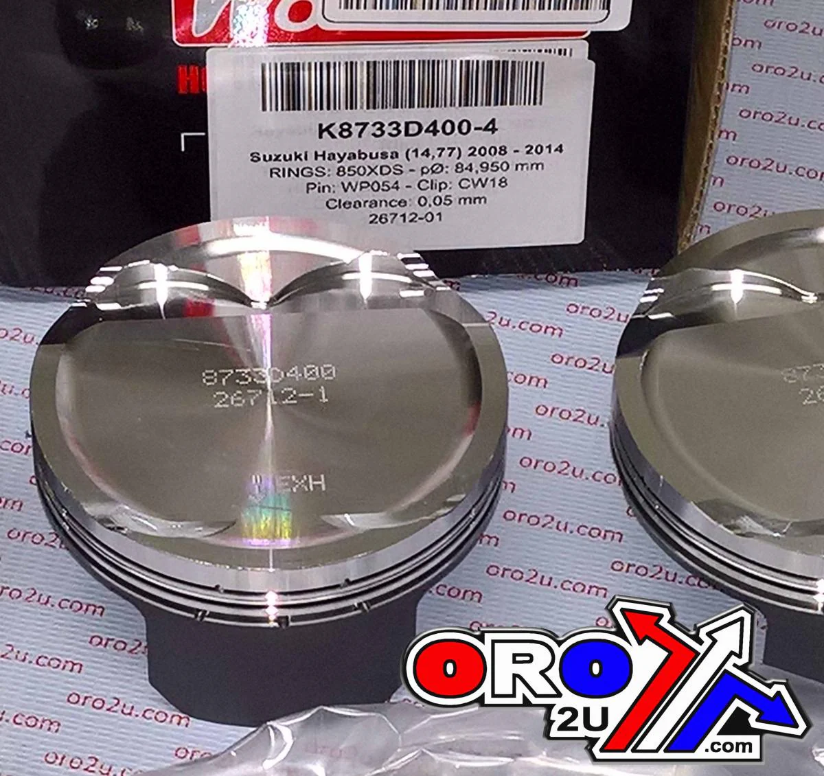 PISTON KIT SET/4 HAYABUSA 85, WOSSNER K8733D400-4 SUZUKI, 2008-2016 DISPL. 1474cc - Image 2