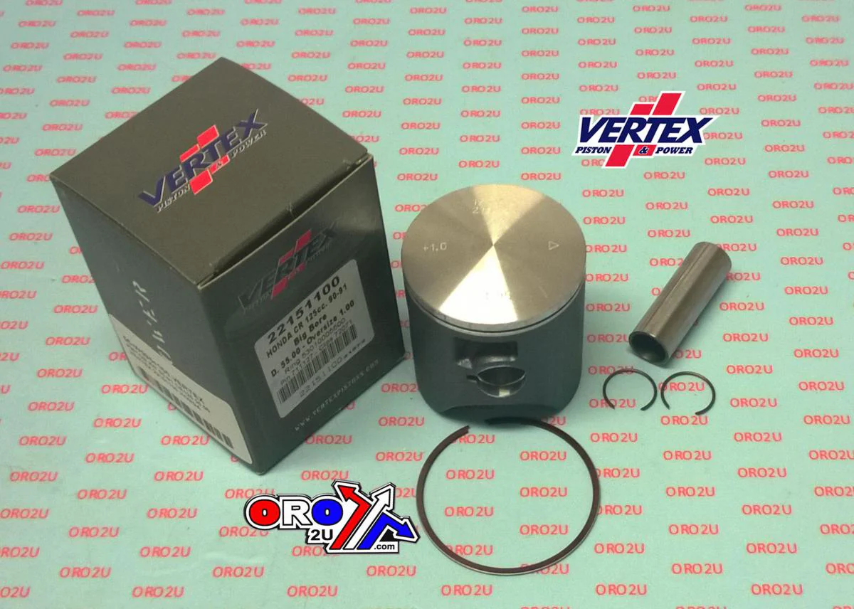 PISTON KIT VERTEX 54.0 B HONDA CR 125 90-91, VERTEX 22151B - Image 2