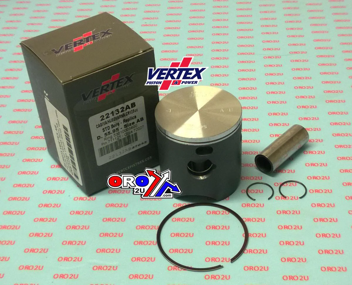 PISTON KIT VERTEX 56.0 CD HUSQVARNA CR/WR 125 92-94, VERTEX 22132CD - Image 2