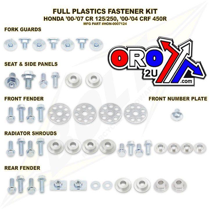 PLASTIC BOLT KIT CR 125/250 CRF 450, BOLT HARDWARE HON-0007124 - Image 2