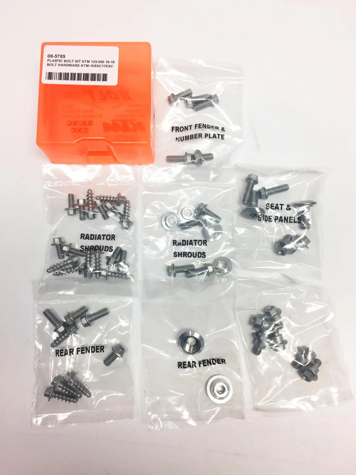 PLASTIC BOLT KIT KTM 125-500 16-19, BOLT HARDWARE KTM-16SXC17EXC - Image 2