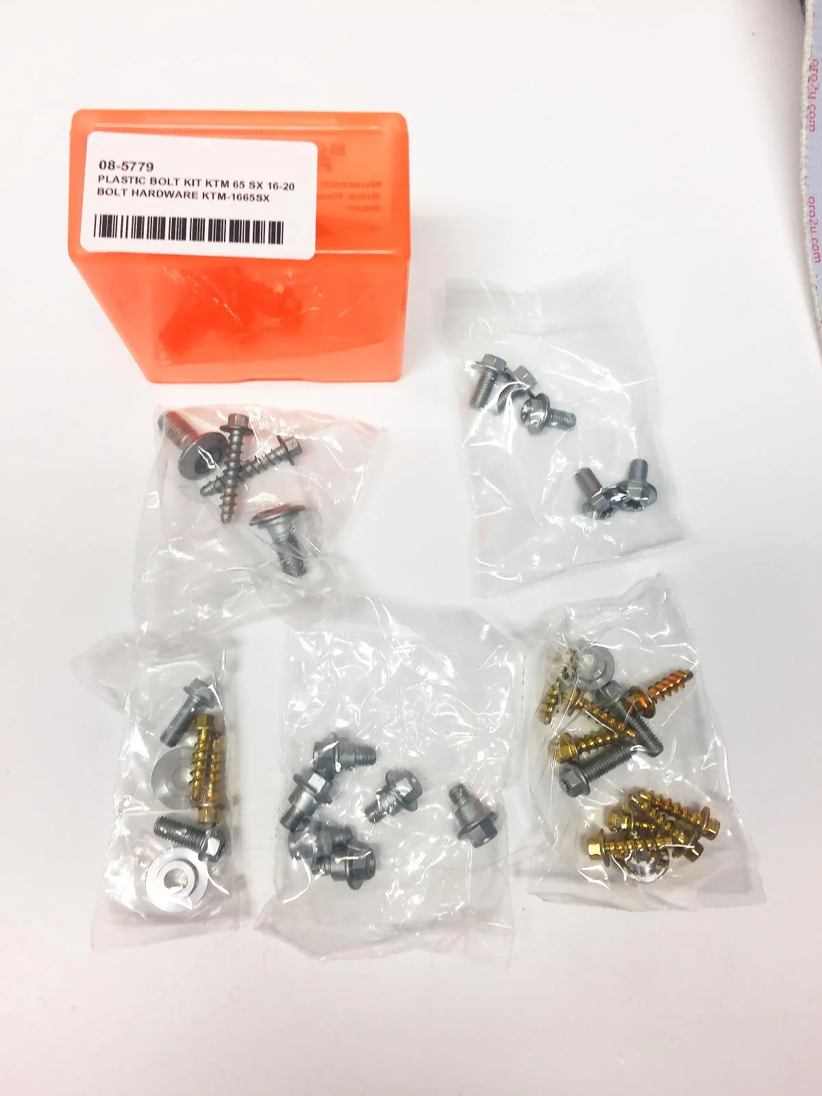 PLASTIC BOLT KIT KTM 65 SX 16-20, BOLT HARDWARE KTM-1665SX - Image 2