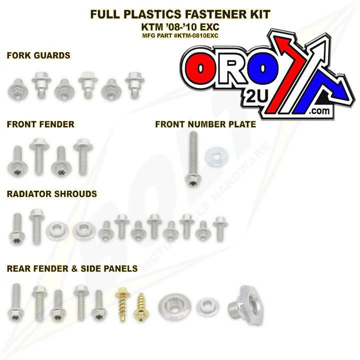 PLASTIC BOLT KIT KTM EXC 04-07, BOLT HARDWARE KTM-0810EXC - Image 3