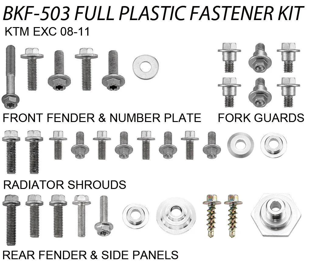 PLASTIC BOLT KIT KTM STYLE, FULL PLASTIC FASTENER KIT - Image 2