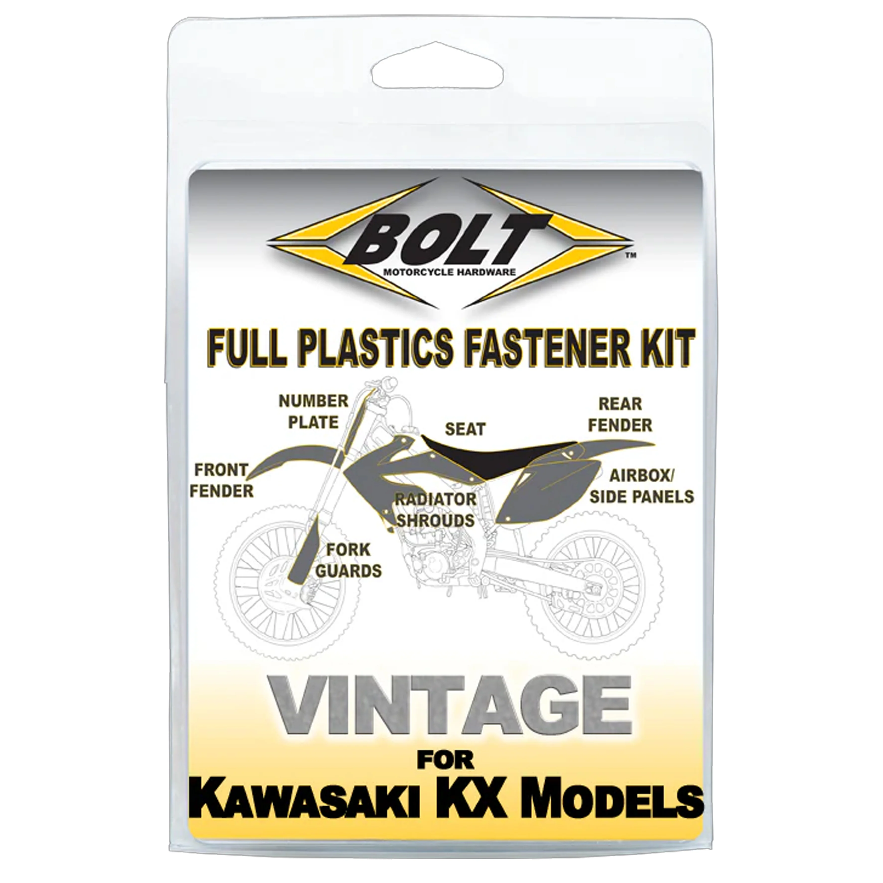 PLASTIC BOLT KIT KX 125/250 98-02, BOLT HARDWARE KAW-9802105