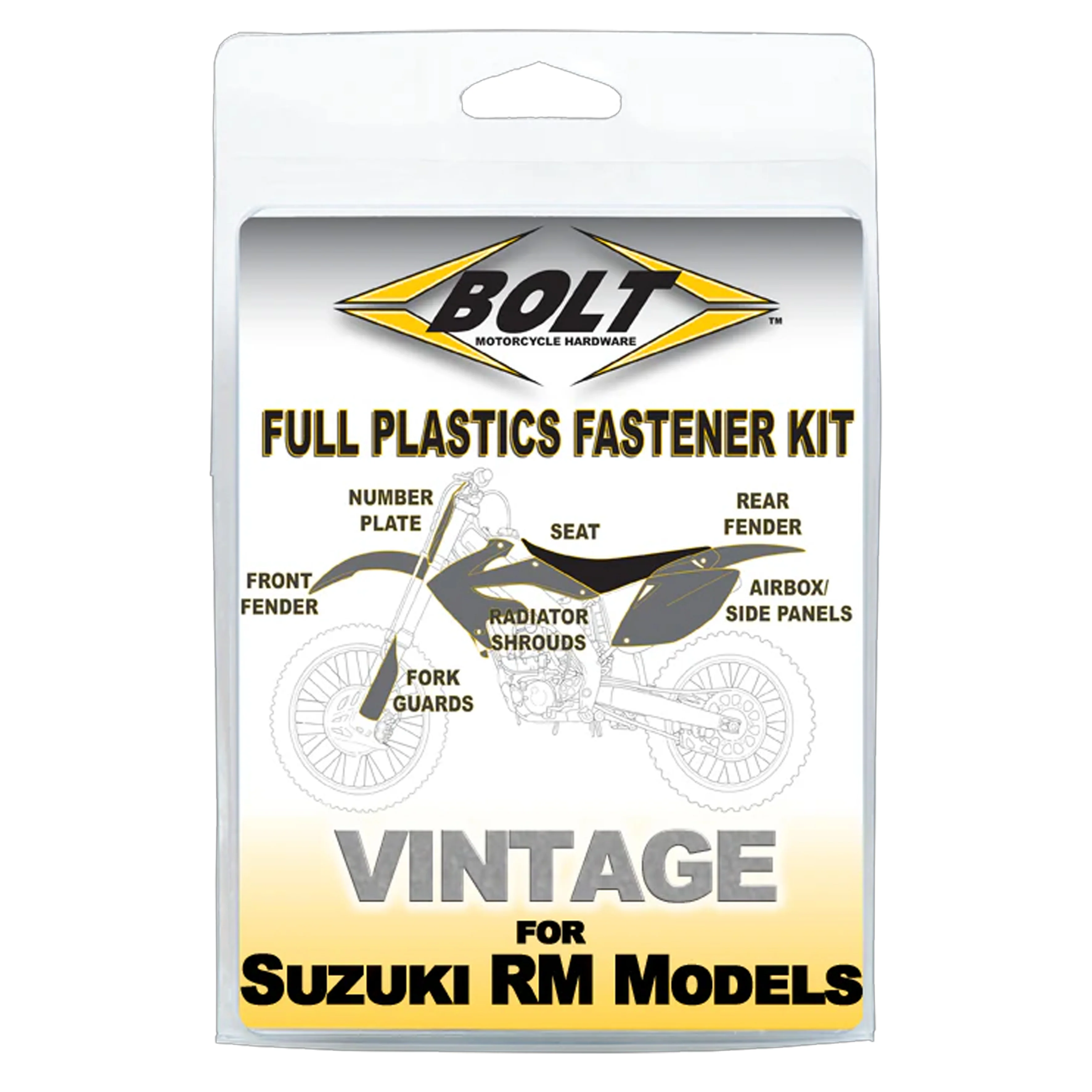 PLASTIC BOLT KIT RM 125/250 93-95, BOLT HARDWARE SUZ-9395103, BM9395103