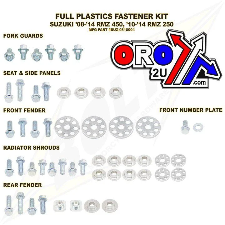 PLASTIC BOLT KIT RMZ250, BOLT HARDWARE SUZ-0710020 - Image 2