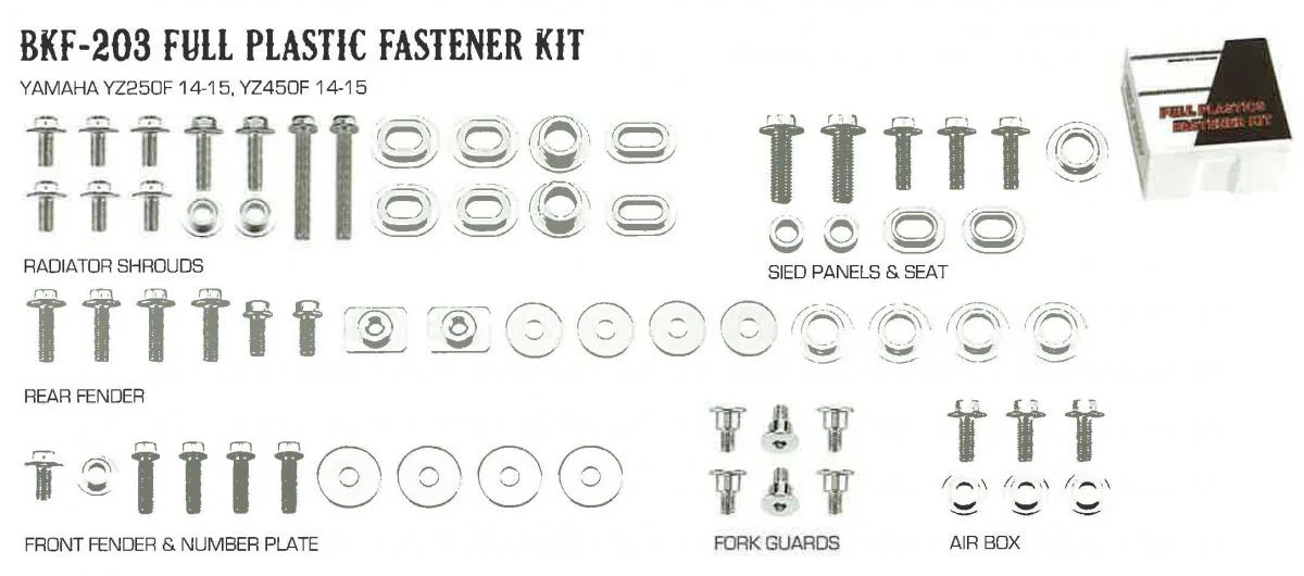 PLASTIC BOLT KIT YAMAHA STYLE, FULL PLASTIC FASTENER KIT