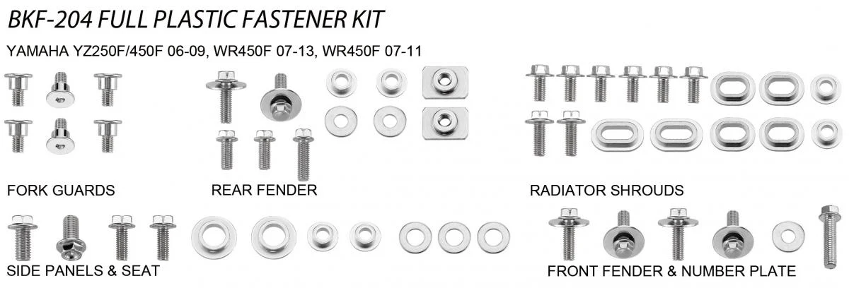 PLASTIC BOLT KIT YAMAHA STYLE, FULL PLASTIC FASTENER KIT