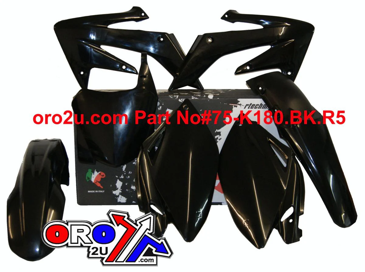 PLASTIC KIT 08-09 CRF250 BLACK, RTECH R-KITCRF-NR0-588 - Image 2