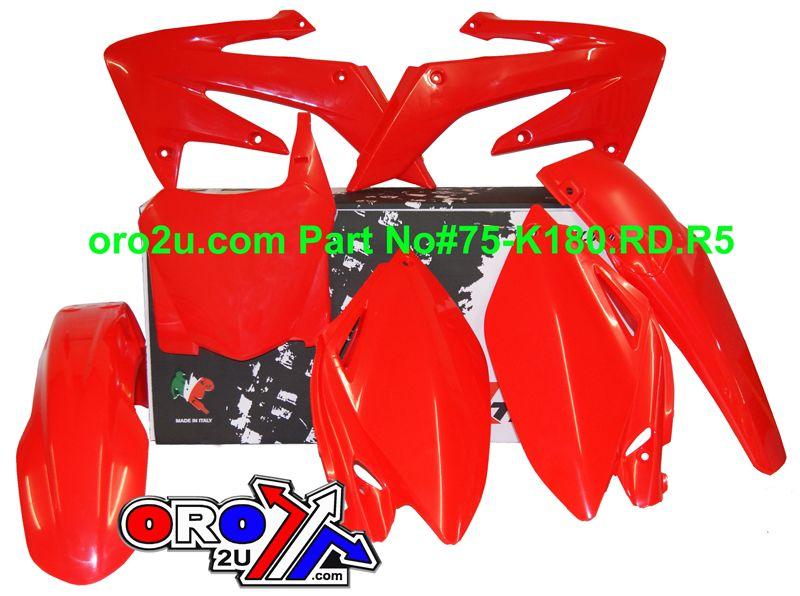 PLASTIC KIT 08-09 CRF250 RED, RTECH R-KITCRF-RS0-588 - Image 2