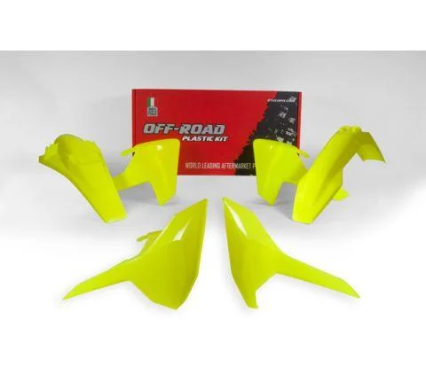 PLASTIC KIT 17-18 HUSKY TE/FE/TX, 4 PIECE ,COLOUR NEON YELLOW, RTECH R-KITHSQ-GF0-417 - Image 2