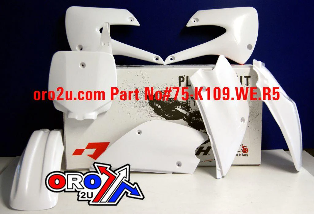 PLASTIC KIT/5 98-13 KX85 WHITE, RTECH R-KITKX0-BN0-507 - Image 2