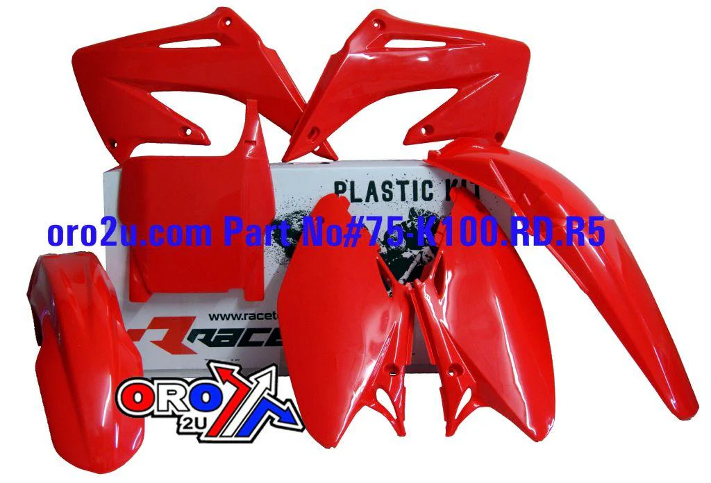 PLASTIC KIT/5 CR125/250 04-07, RTECH R-KITCR0-RS0-503RED - Image 2