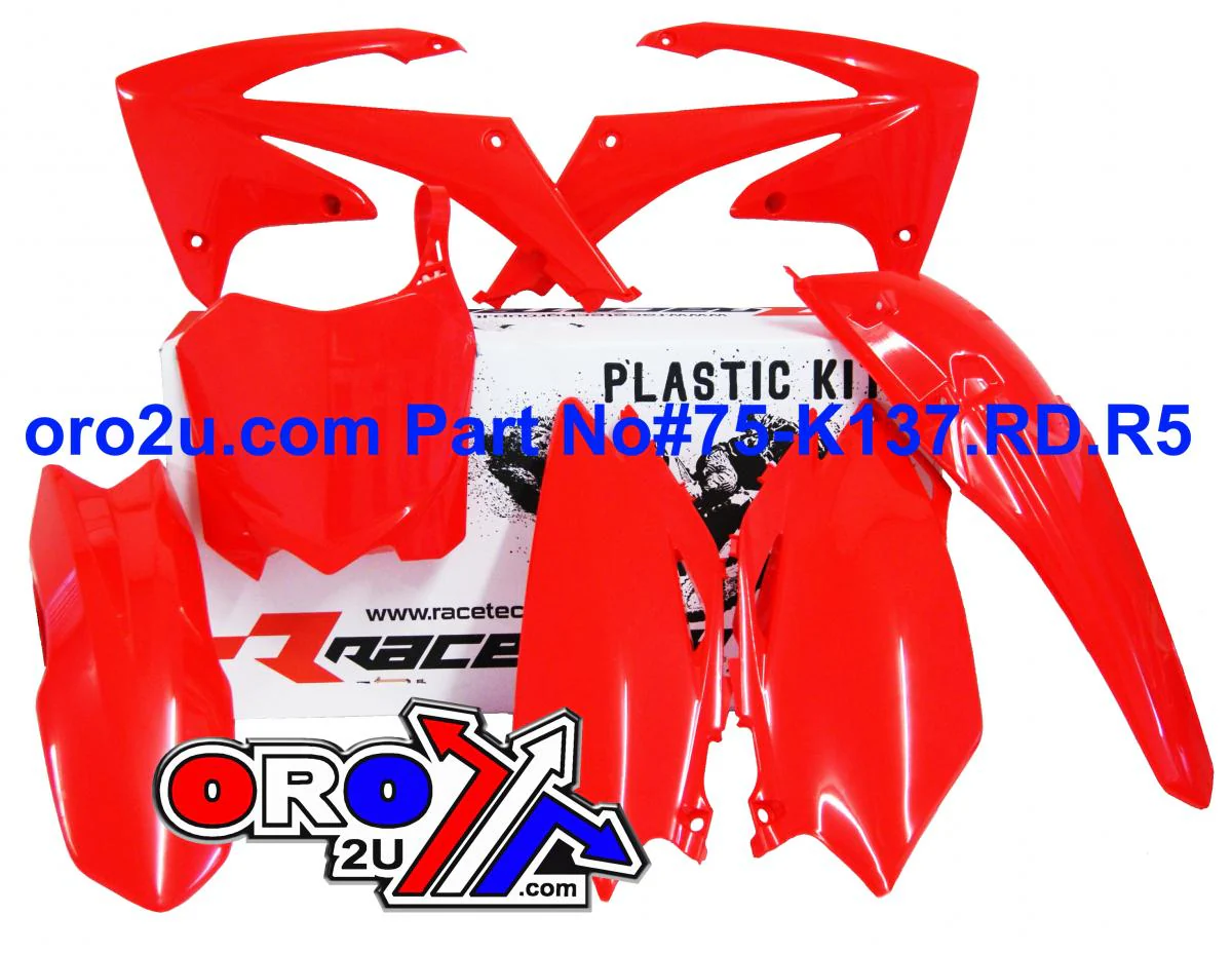 PLASTIC KIT/5 CRF450 09-10 RED, RTECH R-KITCRF-RS0-513 - Image 2