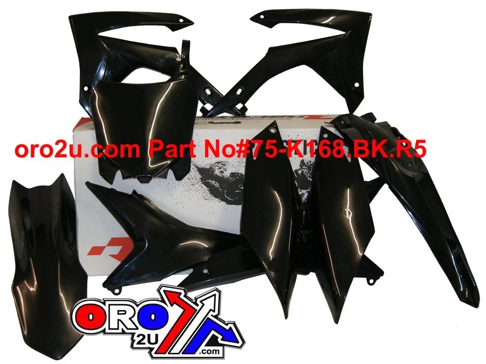 PLASTIC KIT/6 13-16 CRF250 450, BLACK RTECH R-KITCRF-NR0-517 - Image 2