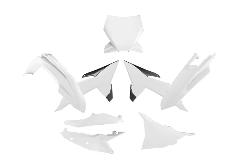PLASTIC KIT 6PCS KTM SX SXF XC XC-F 2025, R-TECH R-KITKTM-BN0-025 WHITE BLACK