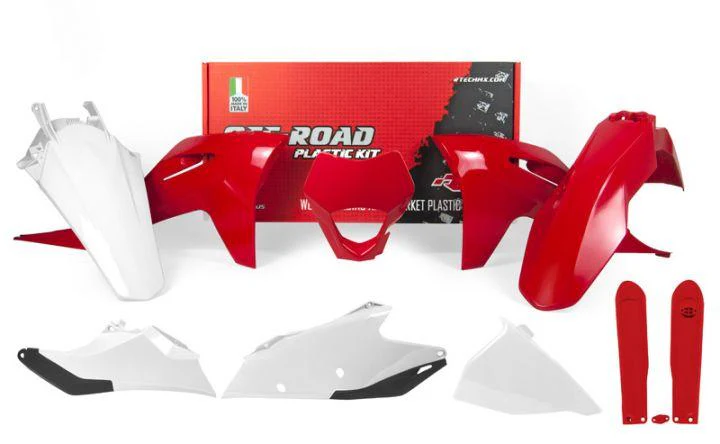 PLASTIC KIT/7 2021-23 EC-ECF OEM, RTECH R-KITGAS-OEM-621, GASGAS, WITH HEADLIGHT COWL & FORK PROTECTORS