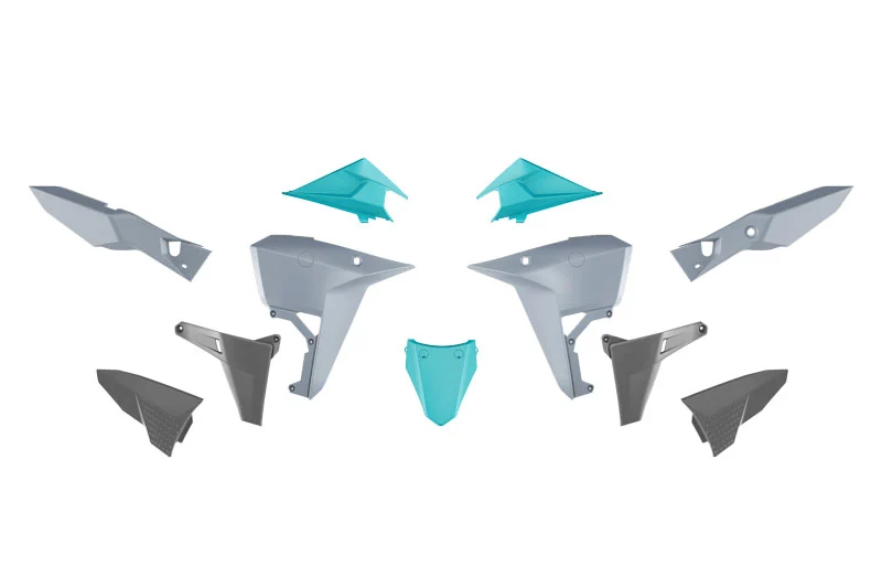 PLASTIC KIT KOVE 800 2025 R-TECH R-KITKOV-GR2-025 GREY & AQUAMARINE GREEN & BLACK