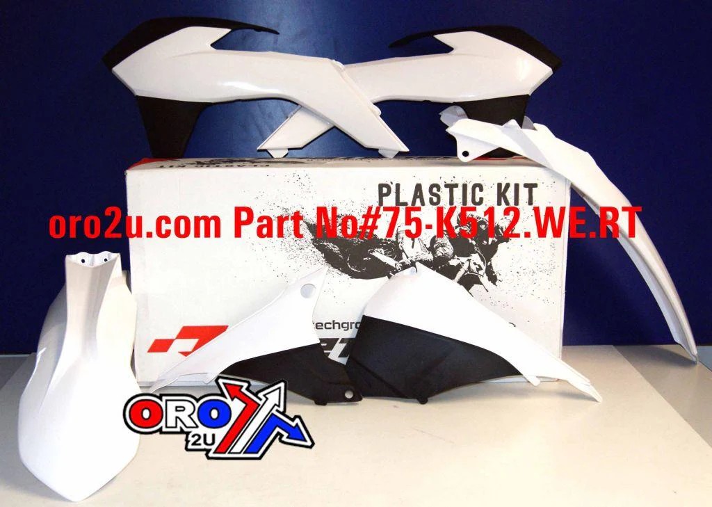 PLASTIC KIT KTM EXC 14-16, RTECH WHITE R-KITKTM-BN0-415 - Image 2