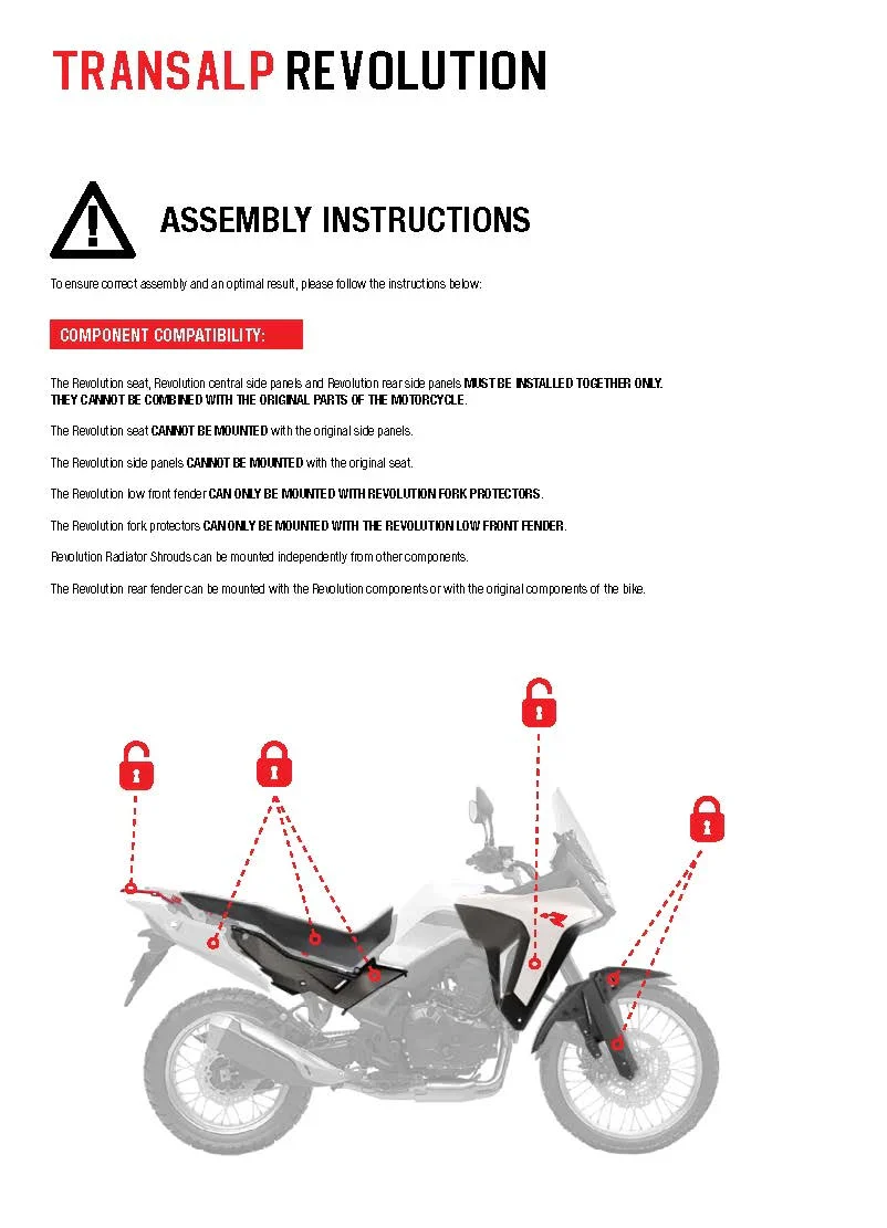 PLASTIC KIT WITH SEAT TRANSALP 750 R-TECH BLUE BLACK R-KITALP-BL0-024 - Image 2