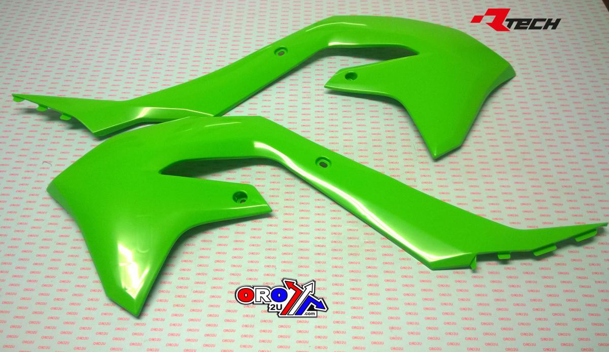 RADIATOR SCOOPS 2019-23 KX450F NEON GREEN, RTECH R-CVKXFVF0019 - Image 2
