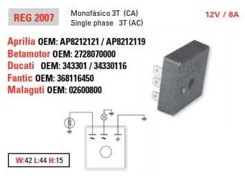 REGULATOR 12V / 8A DUCATI, APRILIA, ARROWHEAD ADC6001 - Image 7