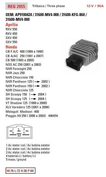 REGULATOR MOSFET 31600-MV4-000, -010, 31600-KY2-702 31600-KY2-703, ESP2344 HONDA ROAD, 83-94611 - Image 7