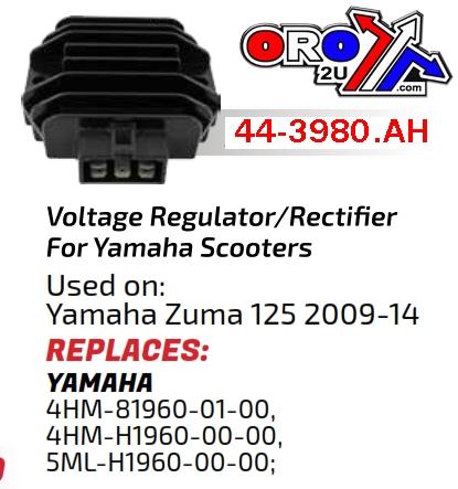 REGULATOR Yamaha SCOOTERS, AYA6035, 5ML-H1960-00-00 ZUMA, ROAD, 4HM-H1960-00-00 - Image 4