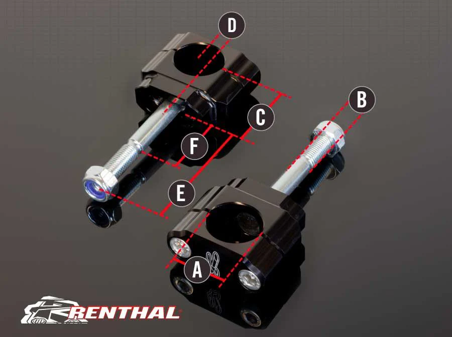 RENTHAL FATBAR 36 BAR MOUNTS, CL059, 36mm Bar Mounts, Kaw 2009-18 / Yam YZ 2017-20 - Image 2