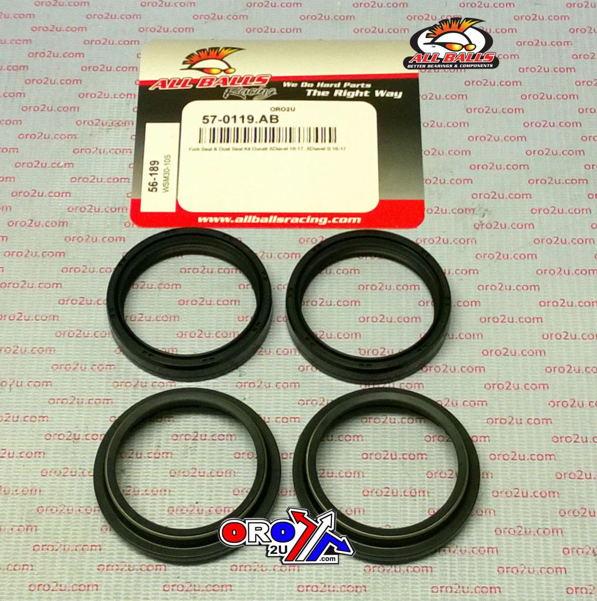 SEAL WIPER SET ALLBALLS, ALLBALLS 56-189 FORK SEAL KIT - Image 2