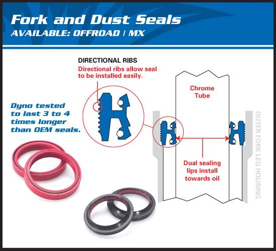 SEAL WIPER SET ALLBALLS, ALLBALLS 56-189 FORK SEAL KIT - Image 3