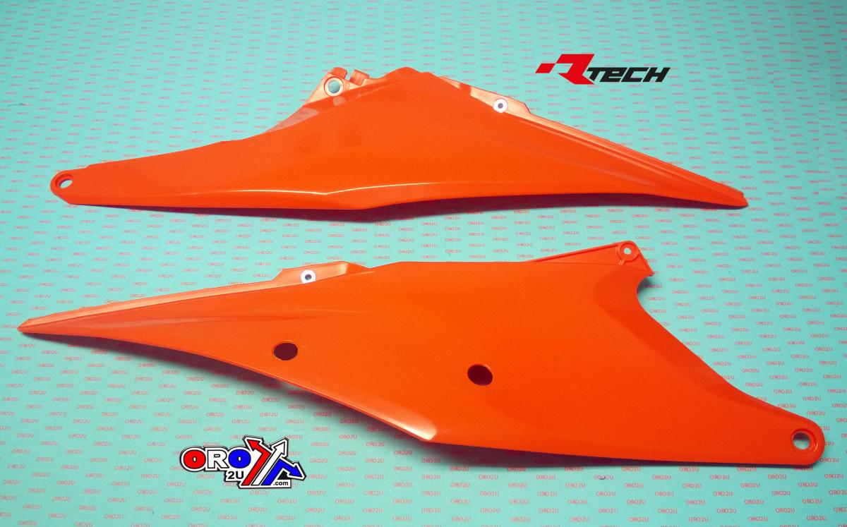 SIDE PANELS 2019-22 KTM SX/SX-F, ORANGE, RTECH R-FIKTMAR0019, EXC/EXC-F/XC-W/XCF-W 2020 OEM COLOUR - Image 2