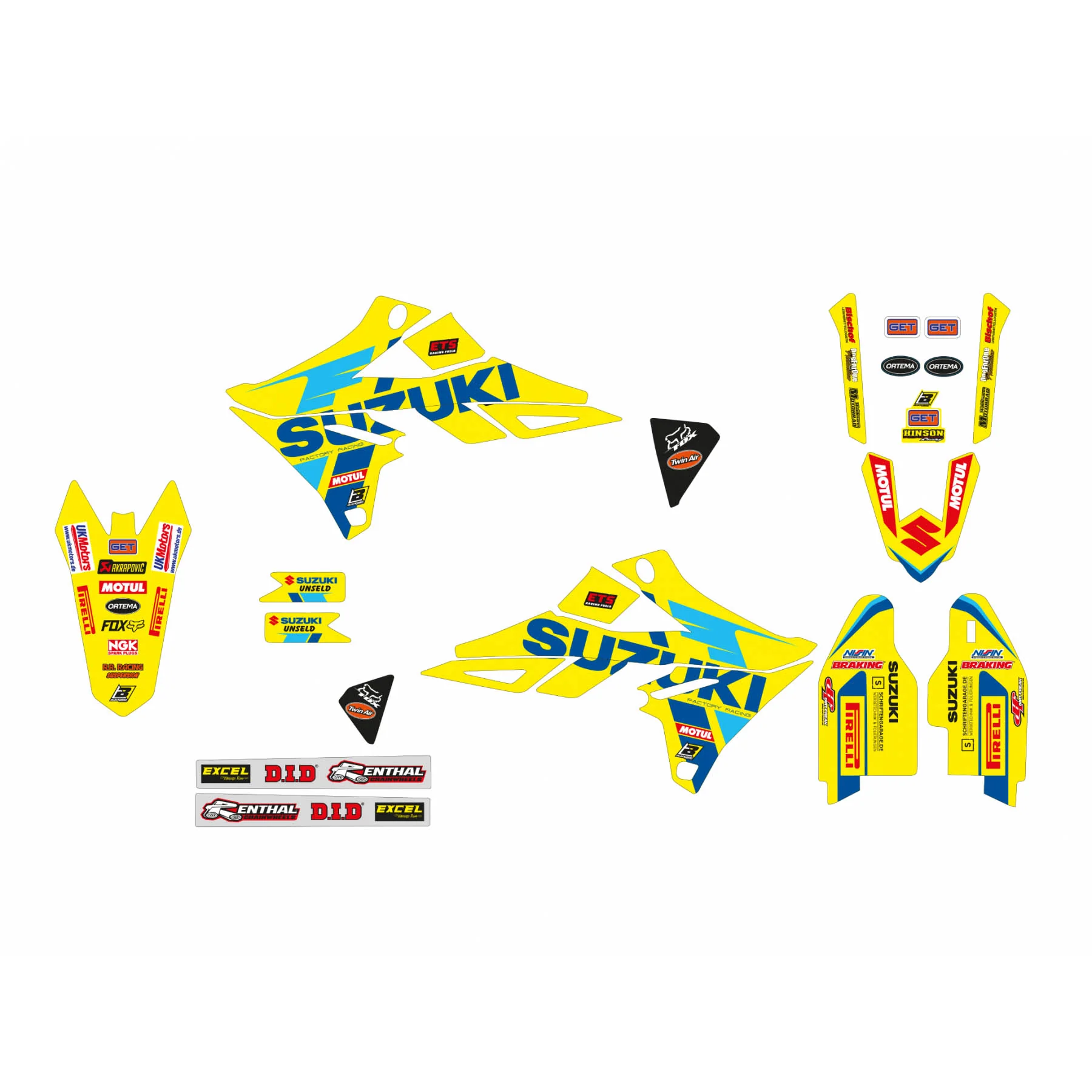 SUZUKI RMZ 250/450 RESTYLE KIT 22 DESIGN, BLACKBIRD 2320R9 - Image 2
