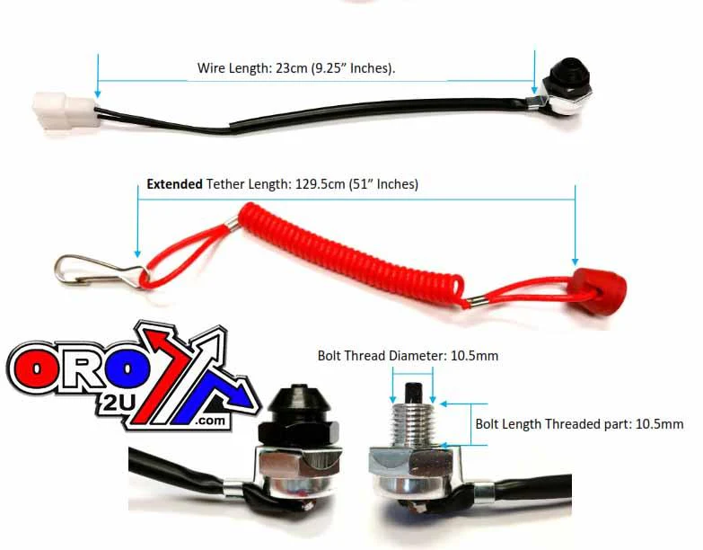 SWITCH KILL TETHER LINE, K&S 12-0100P [PANEL MOUNT] - Image 2