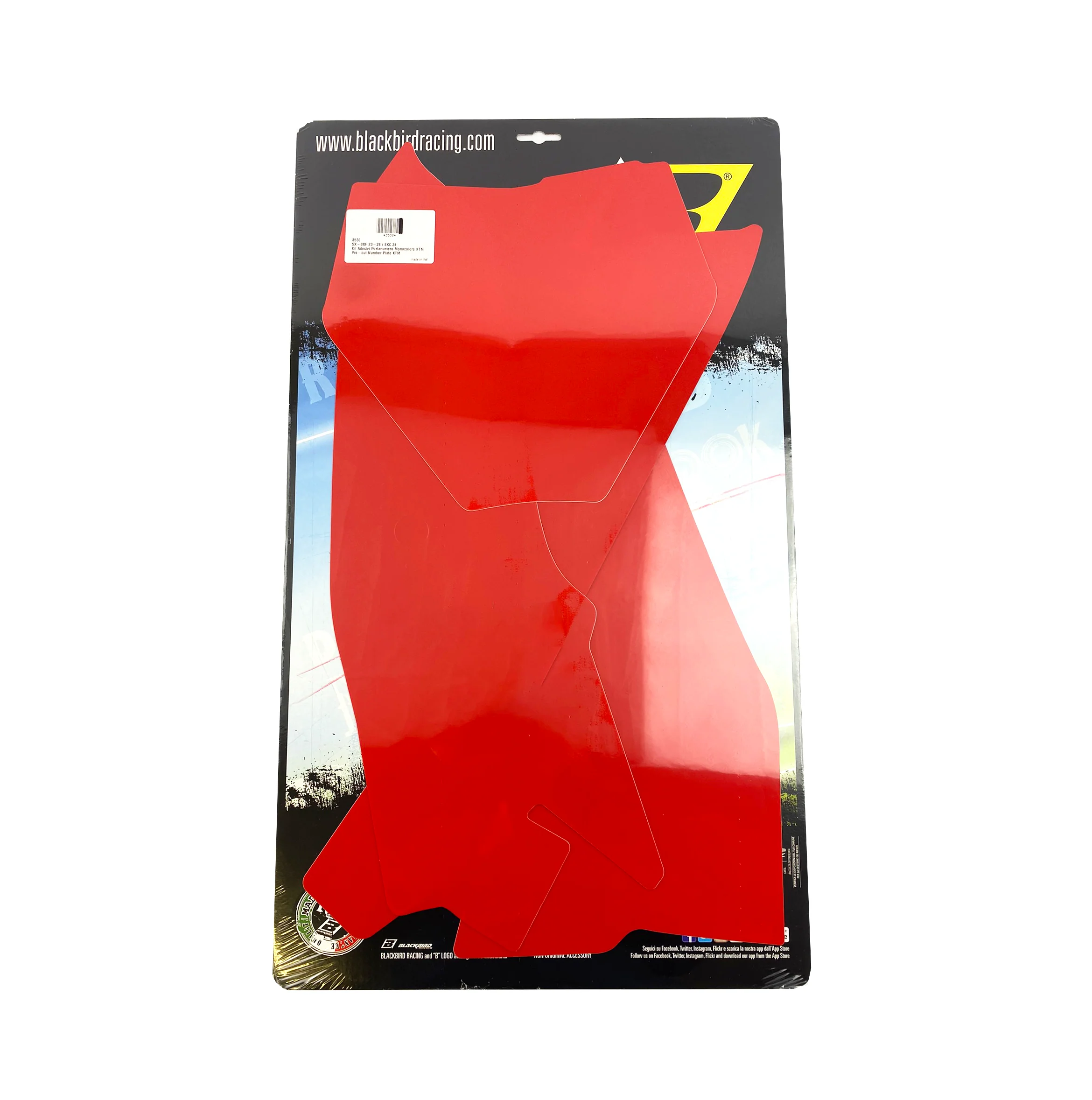 SX/SX-F 2023-25 KTM PRE CUT, BLACKBIRD 3530/60 RED, NUMBER BOARD BACKGROUNDS